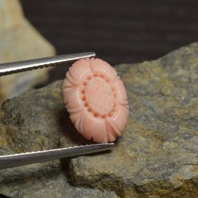 Coral rosa natural 3,39ct, corte flor, opaco