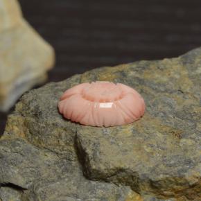 Coral rosa natural 3,39ct, corte flor, opaco