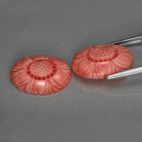 Pedras preciosas de coral rosa natural de  ct, forma extravagante, opaco