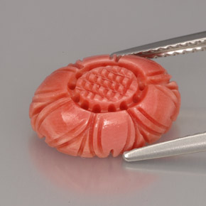 Coral rosa natural 3,97ct, forma extravagante, opaco