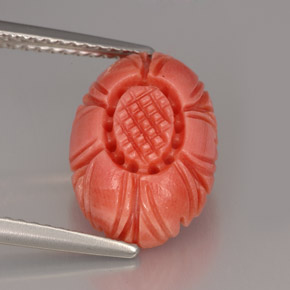 Coral rosa natural 3,97ct, forma extravagante, opaco