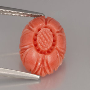 Coral rosa natural 3,32ct, forma extravagante, opaco