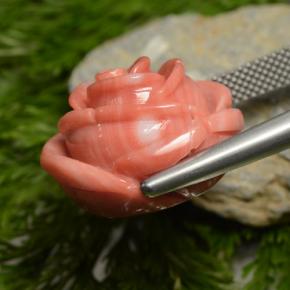 Coral rosa natural 23,75ct, forma extravagante, opaco
