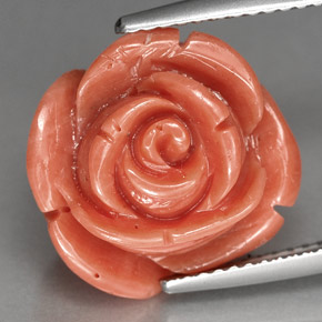 Coral rosa natural 10,23ct, forma extravagante, opaco