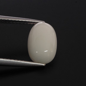 Coral branco natural 2,37ct, corte oval, opaco