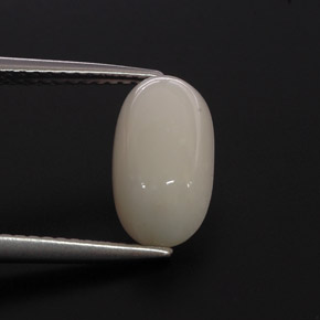 Coral branco natural 2,85ct, corte oval, opaco