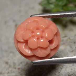 Coral rosa natural 4,01ct, corte flor, opaco