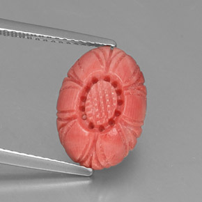 Coral rosa natural 3,52ct, forma extravagante, opaco