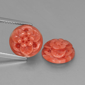 Pedras preciosas de coral rosa natural de  ct, forma extravagante, opaco