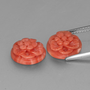 Pedras preciosas de coral rosa natural de  ct, forma extravagante, opaco