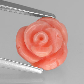 Coral rosa natural 2,84ct, forma extravagante, opaco