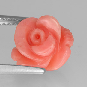 Coral salmão natural 3,61ct, forma extravagante, opaco