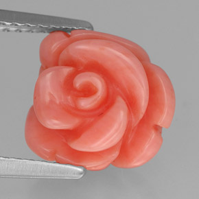 Coral rosa natural 4,44ct, forma extravagante, opaco