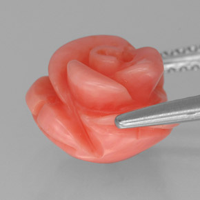 Coral rosa natural 4,44ct, forma extravagante, opaco