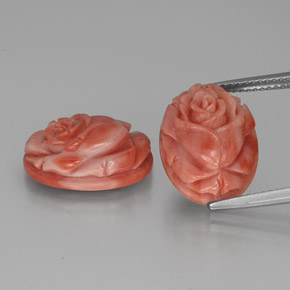 Pedras preciosas de coral rosa natural de  ct, forma extravagante, opaco