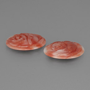 Pedras preciosas de coral bicolor natural de 5,09 ct, forma extravagante, opaco