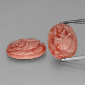 Pedras preciosas de coral rosa natural de  ct, forma extravagante, opaco