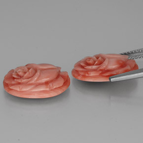 Pedras preciosas de coral rosa natural de  ct, forma extravagante, opaco