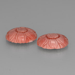 Pedras preciosas de coral vermelho natural de 7,80 ct, corte flor, opaco