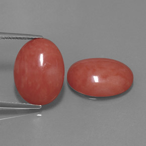 Pedras preciosas de coral rosa natural de  ct, corte oval, opaco