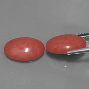 Pedras preciosas de coral rosa natural de  ct, corte oval, opaco