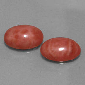 Pedras preciosas de coral rosa natural de  ct, corte oval, opaco