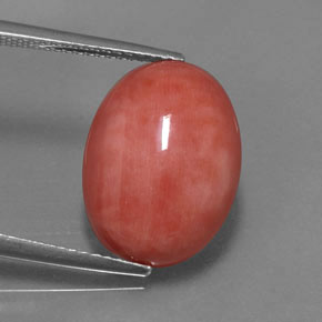 Coral rosa natural 7,54ct, corte oval, opaco
