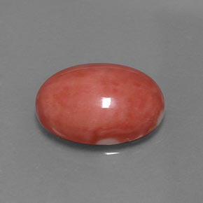 Coral rosa natural 7,54ct, corte oval, opaco
