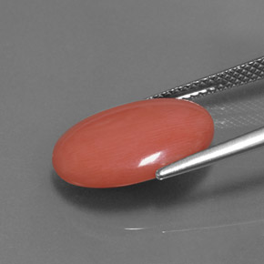 Coral rosa natural 4,97ct, corte oval, opaco