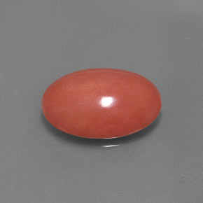 Coral rosa natural 5,26ct, corte oval, opaco