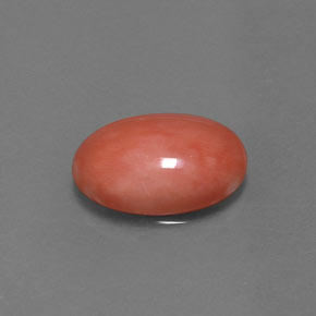 Coral rosa natural 4,05ct, corte oval, opaco