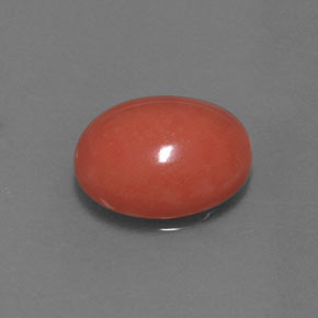 Coral rosa natural 4,34ct, corte oval, opaco