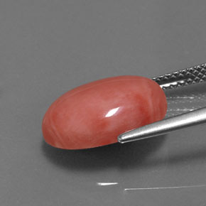 Coral rosa natural 4,53ct, corte oval, opaco