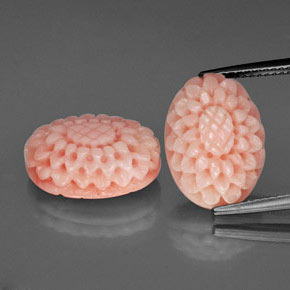 Pedras preciosas de coral rosa natural de  ct, forma extravagante, opaco