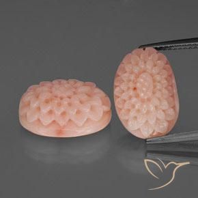 Pedras preciosas de coral rosa natural de 14,42 ct, forma extravagante, opaco
