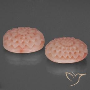Pedras preciosas de coral rosa natural de 14,42 ct, forma extravagante, opaco