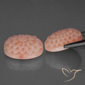 Pedras preciosas de coral rosa natural de 14,42 ct, forma extravagante, opaco