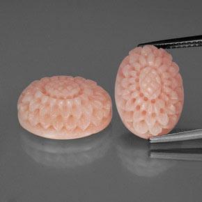 Pedras preciosas de coral rosa salmão natural de 15,32 ct, forma extravagante, opaco