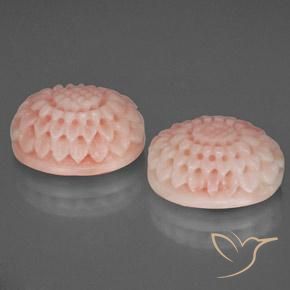 Pedras preciosas de Coral Rosa Blush natural de 17.46 ct, Chique, Opaco