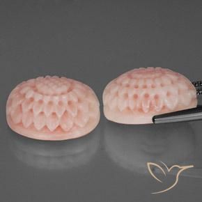 Pedras preciosas de Coral Rosa Blush natural de 17.46 ct, Chique, Opaco