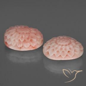 Pedras preciosas de Coral Rosa Blush natural de 15.10 ct, Chique, Opaco