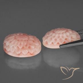 Pedras preciosas de Coral Rosa Blush natural de 15.10 ct, Chique, Opaco