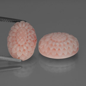 Pedras preciosas de coral rosa natural de 17,41 ct, forma extravagante, opaco