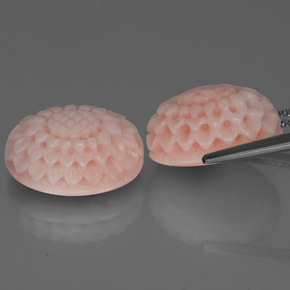 Pedras preciosas de coral rosa natural de 17,41 ct, forma extravagante, opaco