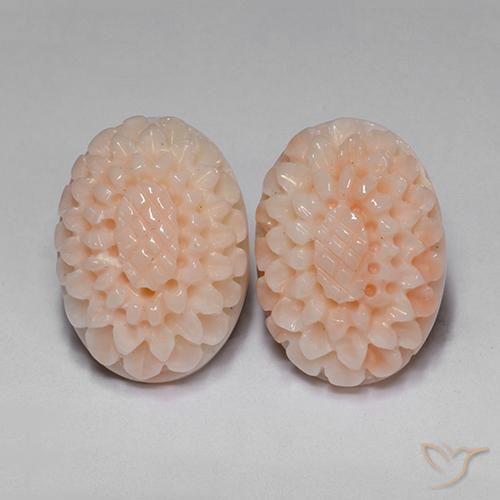 Pedras preciosas de Coral rosa médio natural de 14.65 ct, Flor cortada, Opaco