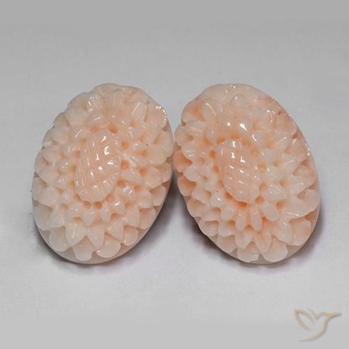 Pedras preciosas de Coral rosa médio natural de 14.65 ct, Flor cortada, Opaco