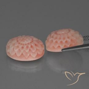 Pedras preciosas de Coral Rosa Flamingo natural de 16.80 ct, Chique, Opaco