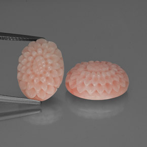 Pedras preciosas de Coral rosa médio natural de 14.19 ct, Forma extravagante, Opaco