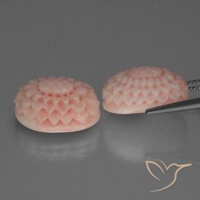 Pedras preciosas de Coral Rosa salmão natural de 16.64 ct, Chique, Opaco