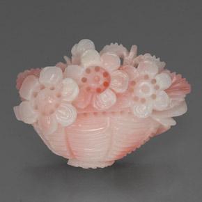 Coral rosa natural 20,18ct, corte flor, opaco
